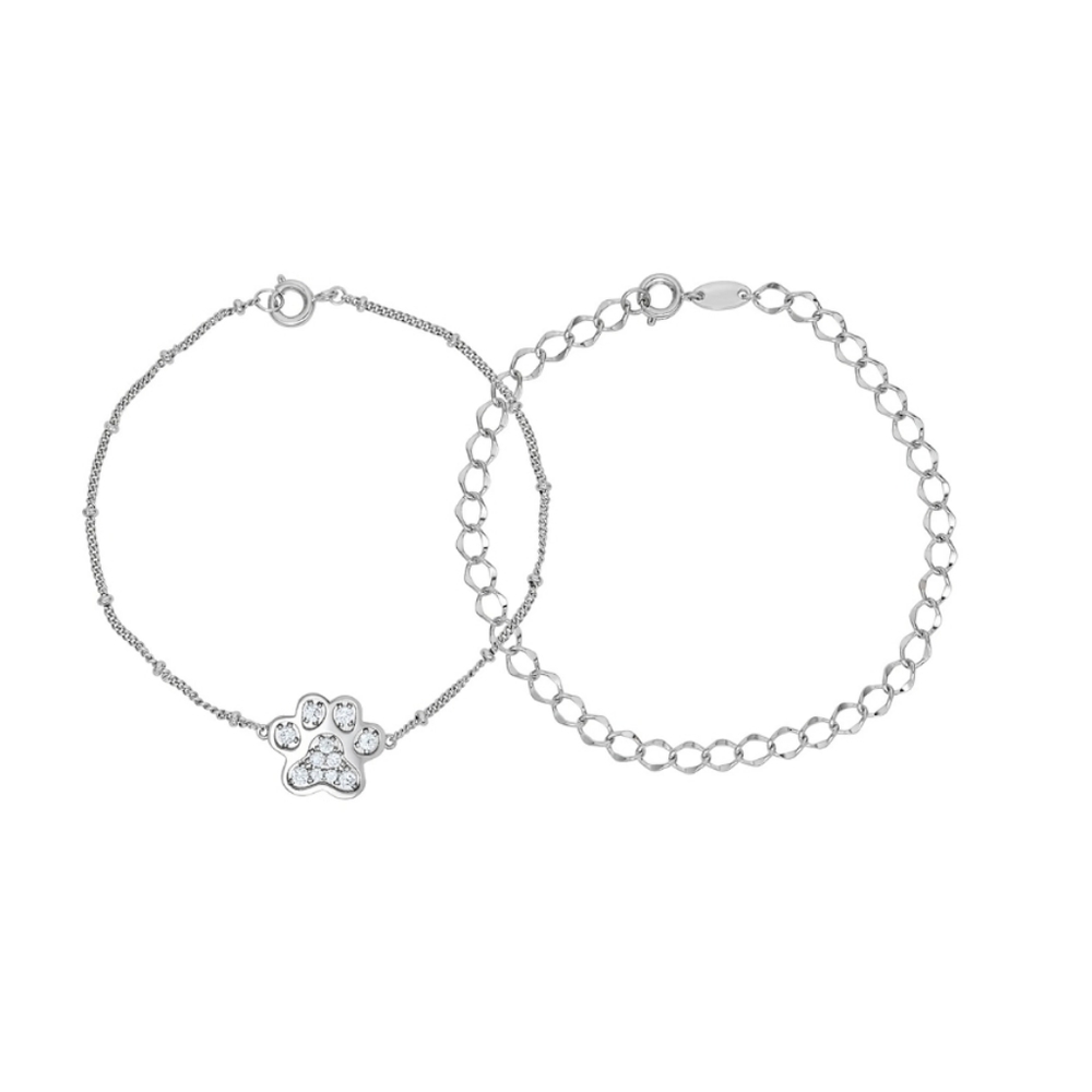 Sarafina Crystal Dog Paw Bracelet Set NEW - Picture 1 of 5
